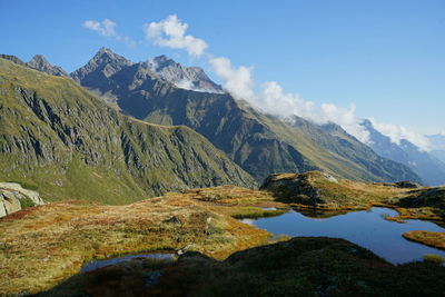 Scenic view of mountains against sky