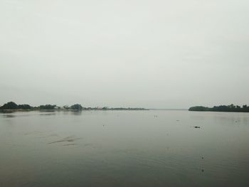 Scenic view of lake against clear sky