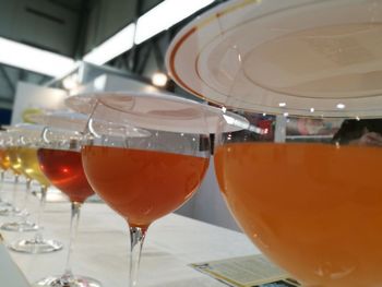 Close-up of beer in glass