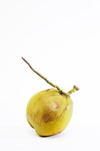 Close-up of apple against white background