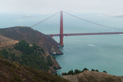 High angle view of golden gate bridge