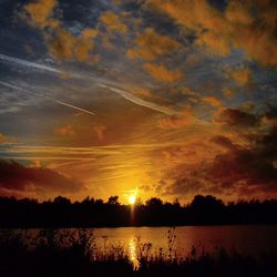 Sunset over lake