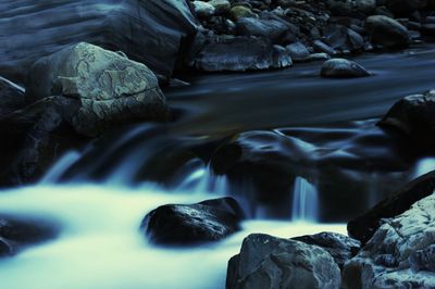 Close-up of waterfall in winter