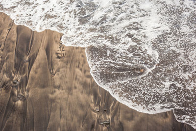 Close-up of sand on beach