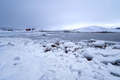 Scenic view of snow covered landscape