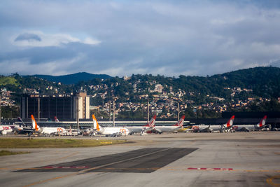 View of airport runway against sky