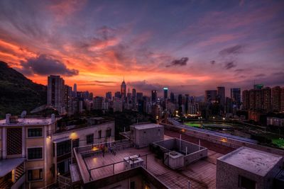 Cityscape at sunset