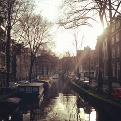 Canal with buildings in background