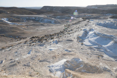 High angle view of arid landscape