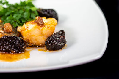 Close-up of food served in plate