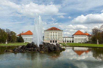 Reflection of buildings in lake