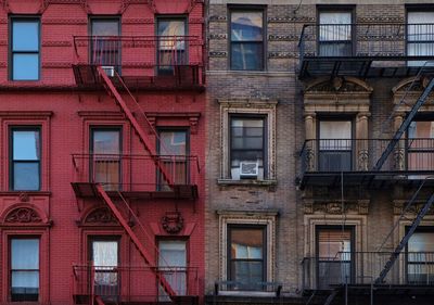 Low angle view of red building