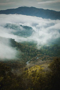 High angle view of landscape against sky