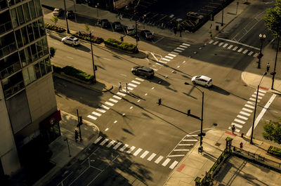 High angle view of city street