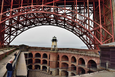 Arch bridge in city