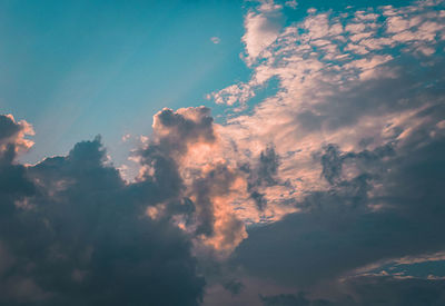 Low angle view of sky during sunset