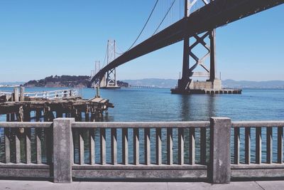 Suspension bridge over sea