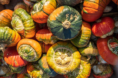 Full frame shot of pumpkins in market