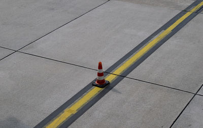 High angle view of person on road