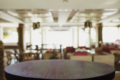 Close-up of empty seats on table at home