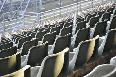 Empty chairs in stadium