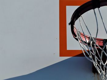 Low angle view of basketball hoop against sky