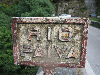 Close-up of mailbox on tree