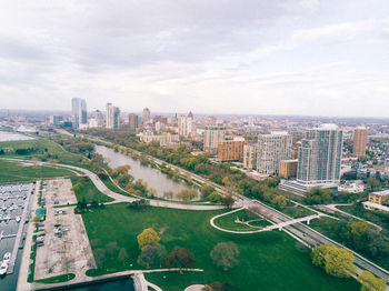 High angle view of cityscape