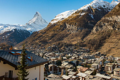 Wooden house at zermatt, switzerland