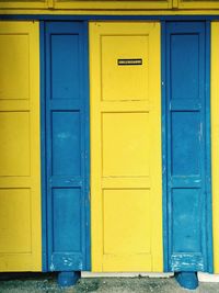 Full frame shot of blue door