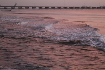 Scenic view of sea during sunset