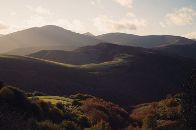 Scenic view of mountains against sky