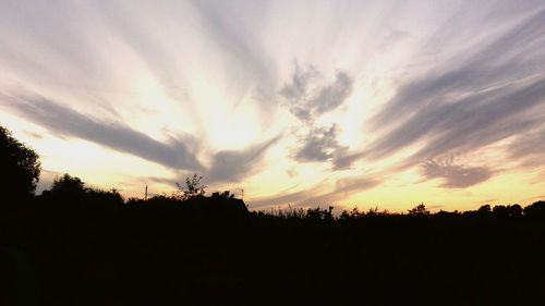 Silhouette of landscape at sunset