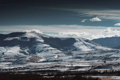 Clear winter sky mountain landscape panorama