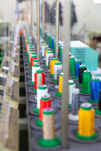 Close-up of colorful drinking straws