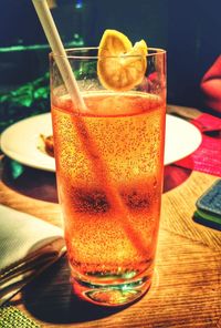 Close-up of drink on table