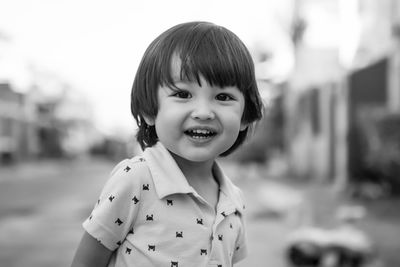 Portrait of boy in  black .and white