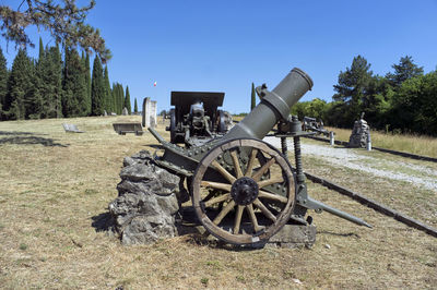 Cannons of the first world war on display in italy