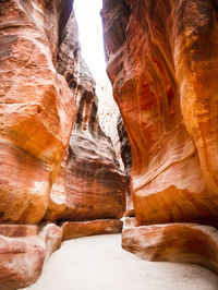 Low angle view of rock formations