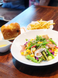 Close-up of food served in plate