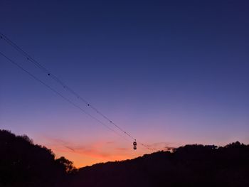 Low angle view of silhouette trees against sky at sunset