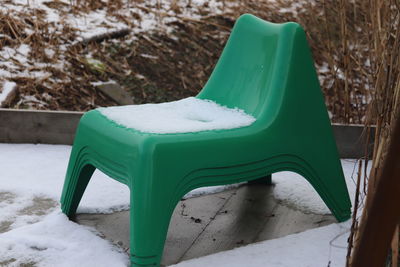 Close-up of empty chair in playground