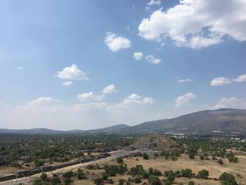 High angle view of landscape against sky