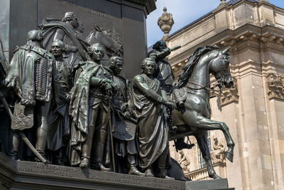 Low angle view of statue of historic building