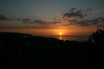 Scenic view of sunset over sea