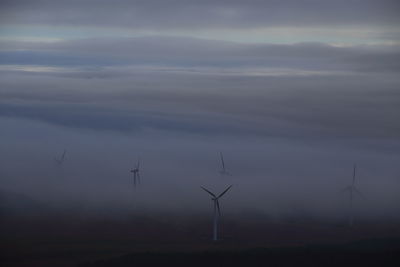 Windmill on field against sky