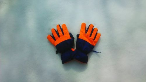 High angle view of gloves