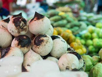 Close-up of fruits for sale at market stall