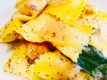 Close-up of fresh breakfast in plate