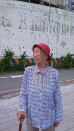 Senior woman on street